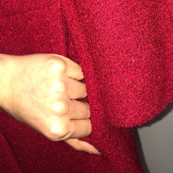 Vintage 60s red coat with black faux fur collar - Picture 4 of 6